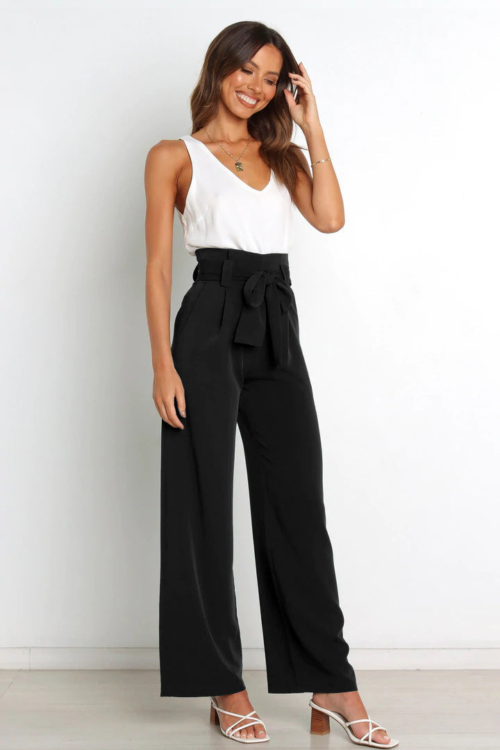 Calça Wide Leg La Lide com Amarração