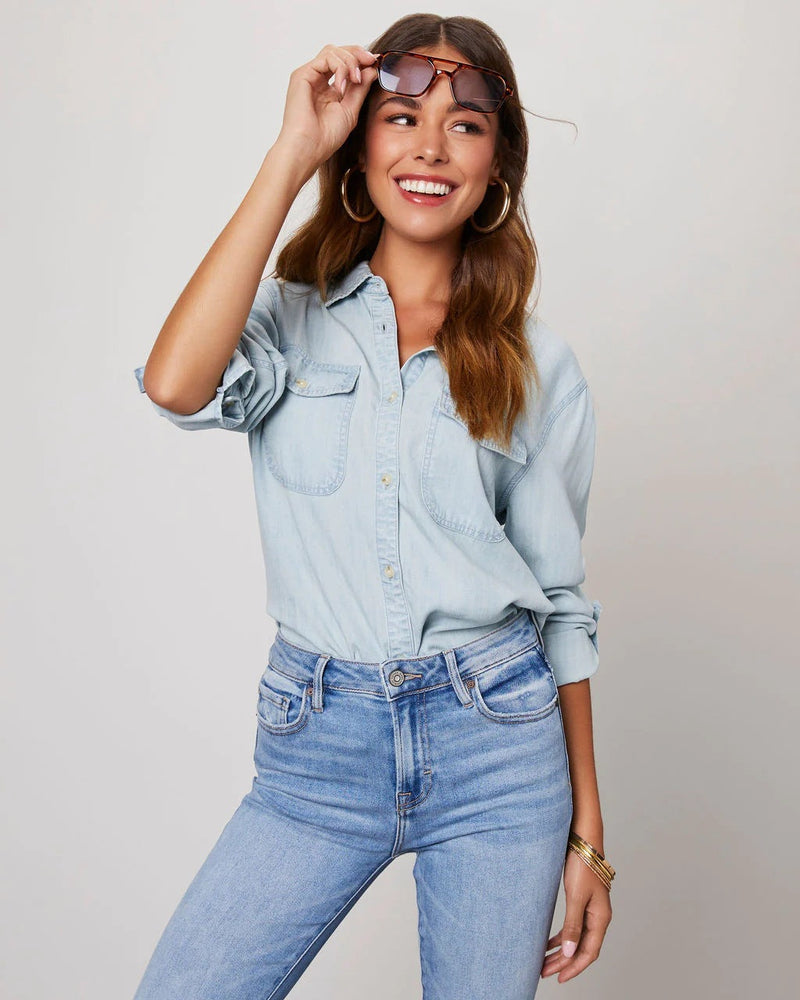 Camisa Feminina Jeans Riza