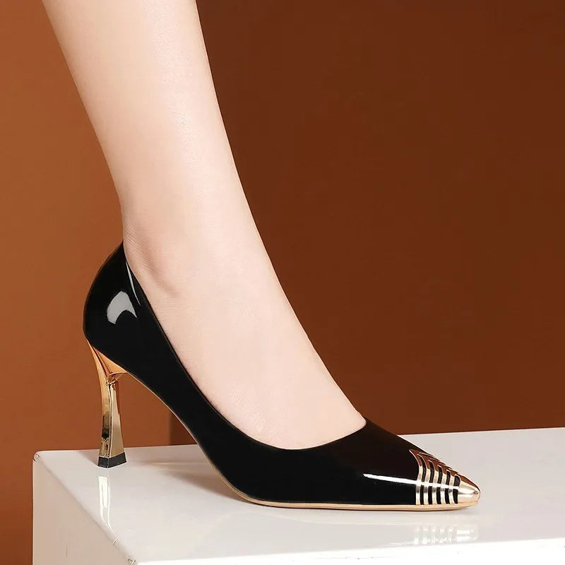 Scarpin LuxeLine de Salto Alto Cintilante