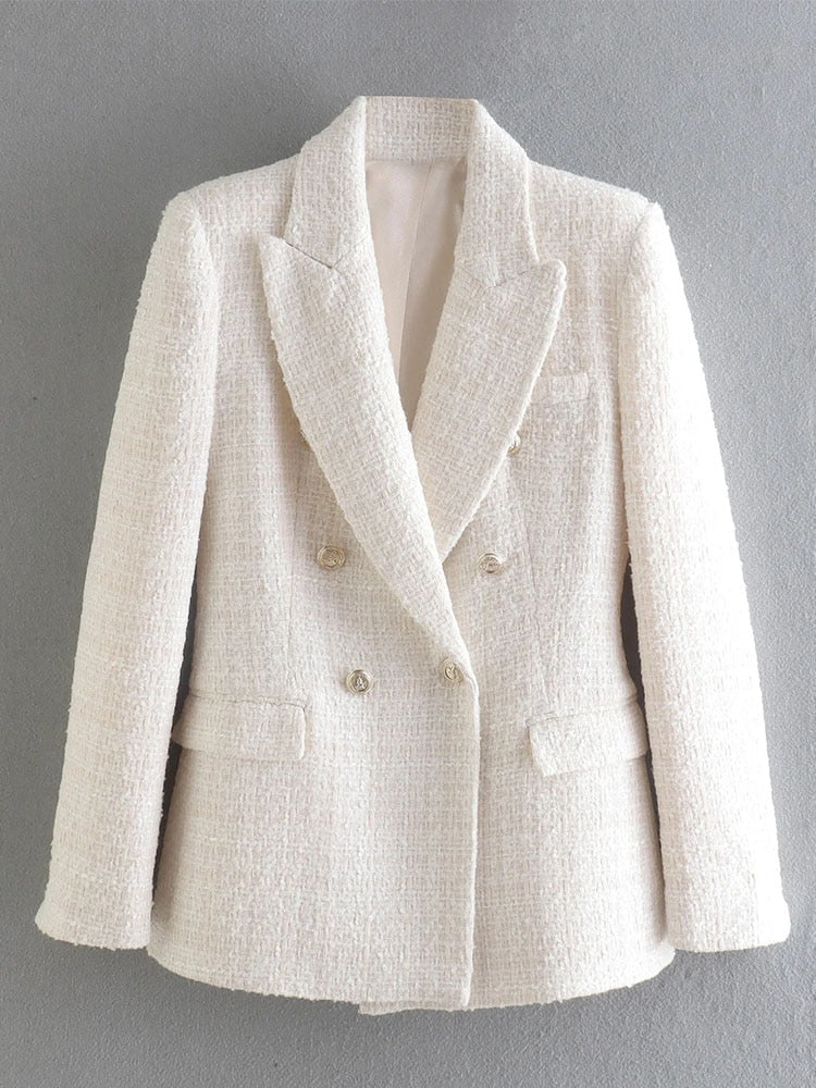 Blazer Feminino Alfaiataria Tweed Elen